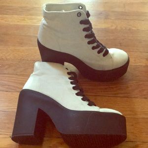 Forever 21 white/black platform sneakers